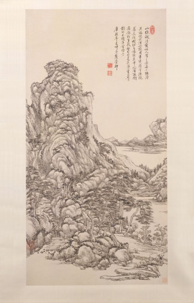 新発売 新商品 王原祁仿王蒙山水图轴- 故宫博物院 絵画/タペストリー